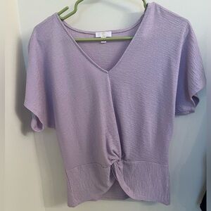 Charming Charlie Lilac Twist Front Blouse